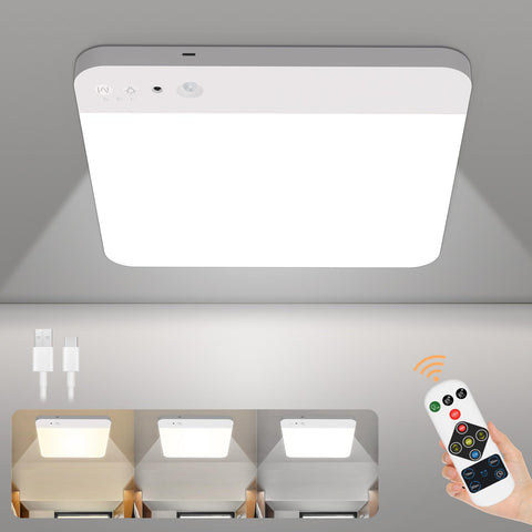 WhitePoplar rechargeable motion sensor closet light with remote for wireless control