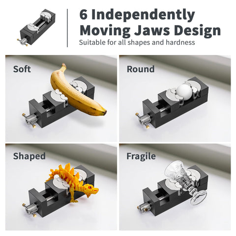 WhiteRhino Mini Vise Clamp fractal jaw in action gripping irregular parts
