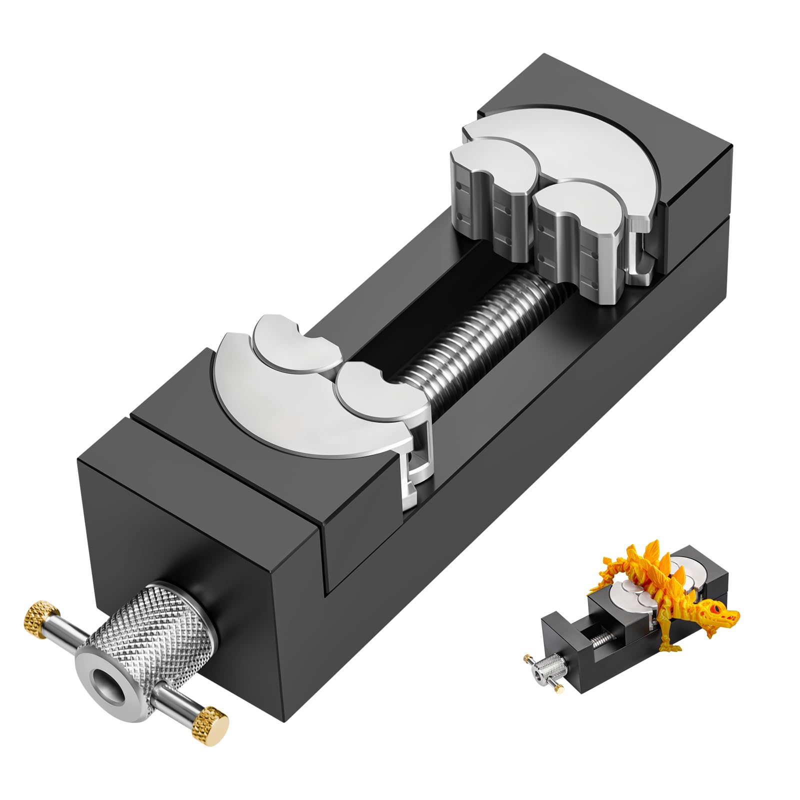 WhiteRhino Mini Vise Clamp front view showing stable, precise clamping for crafts