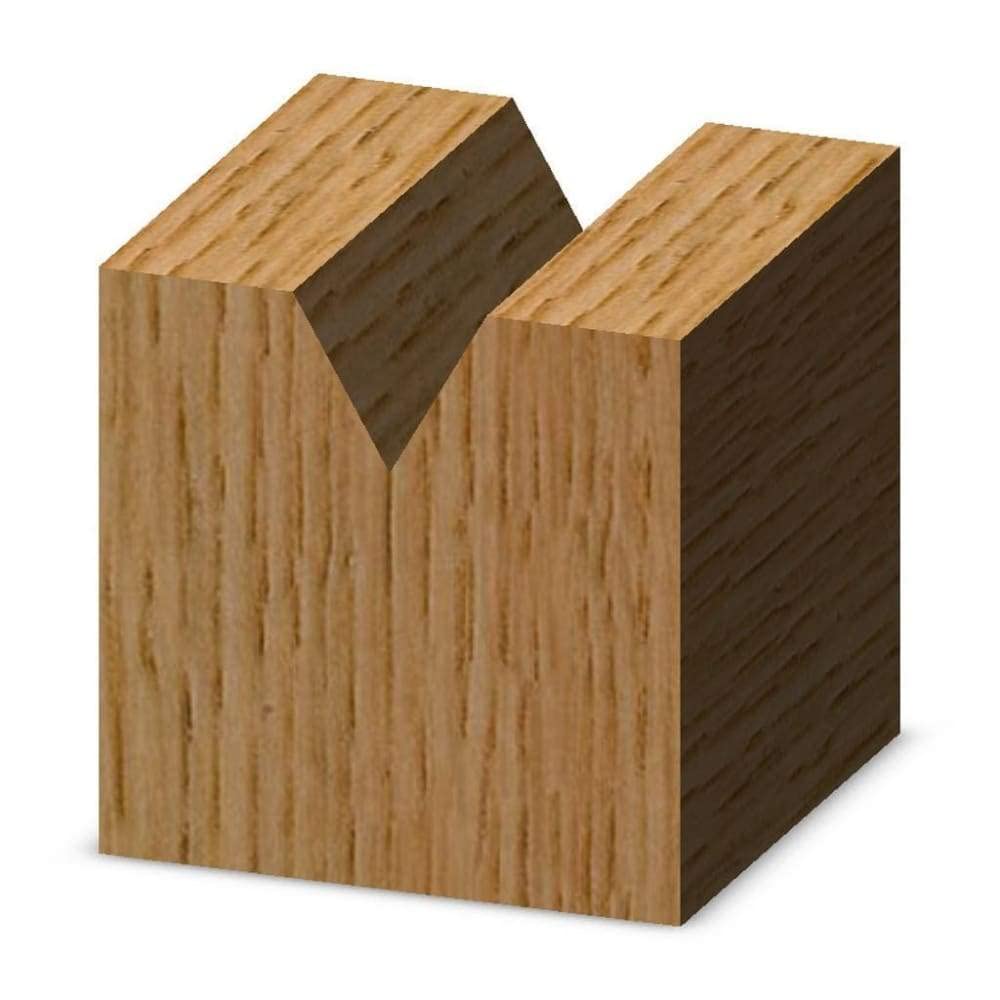 Whiteside 1541 V-Groove bit, 1/4 inch diameter, delivers clean cuts in wood and hard plastics.