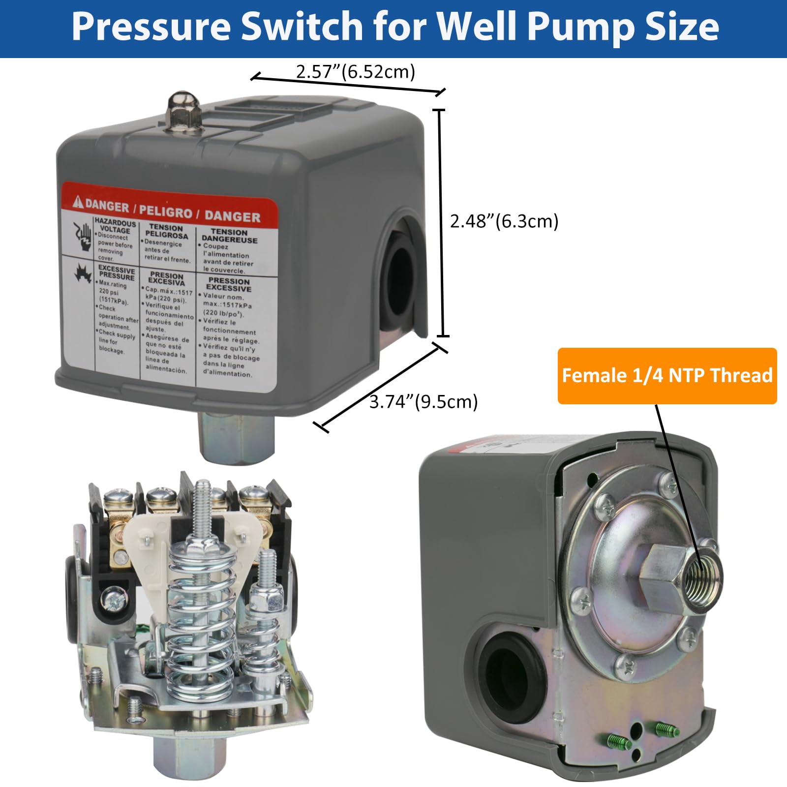 WHK 1-4 NPT female connection for easy installation.