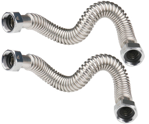 WHK 18-inch corrugated stainless water heater connector for flexible installation
