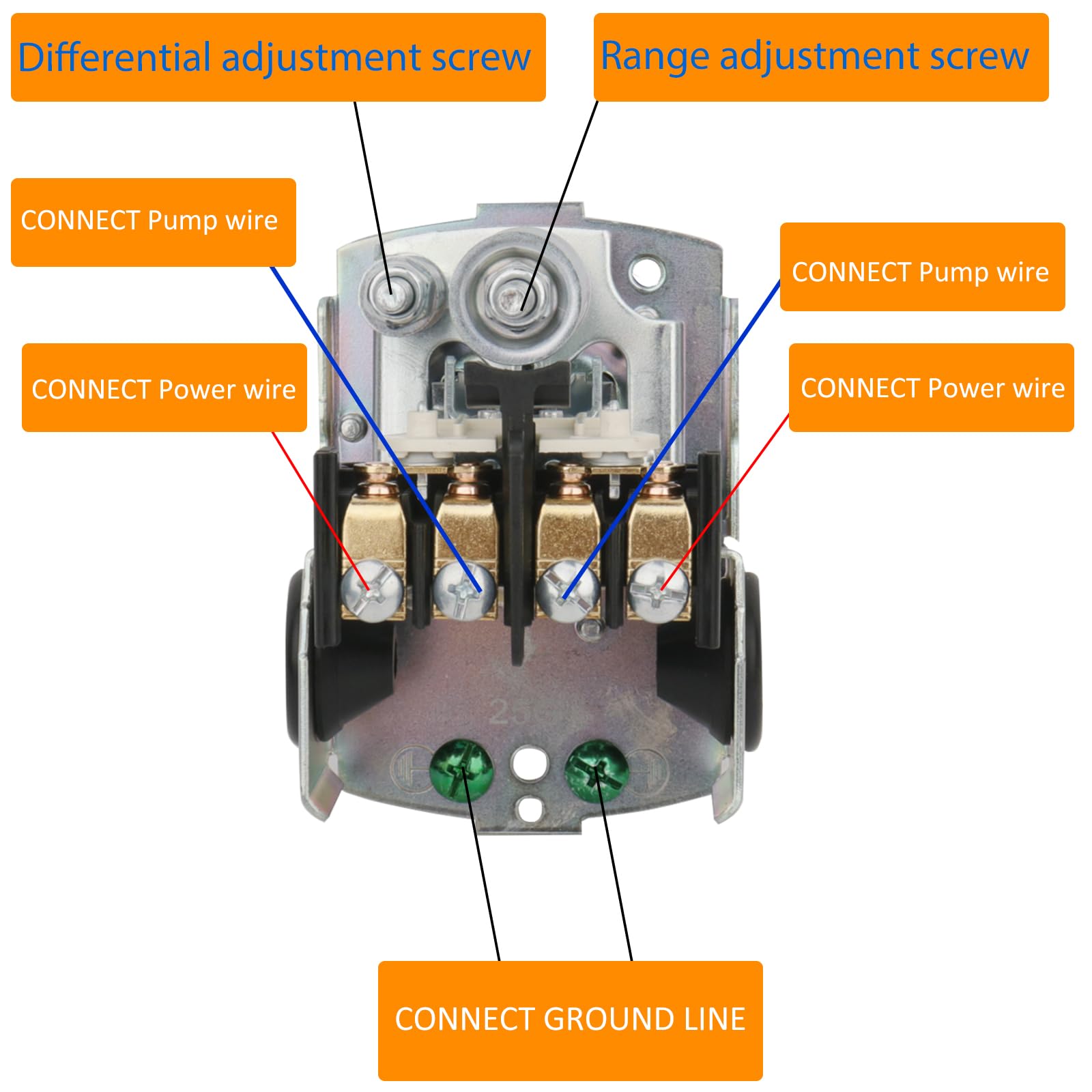 WHK well pump switch assembly underside view highlighting solid build.