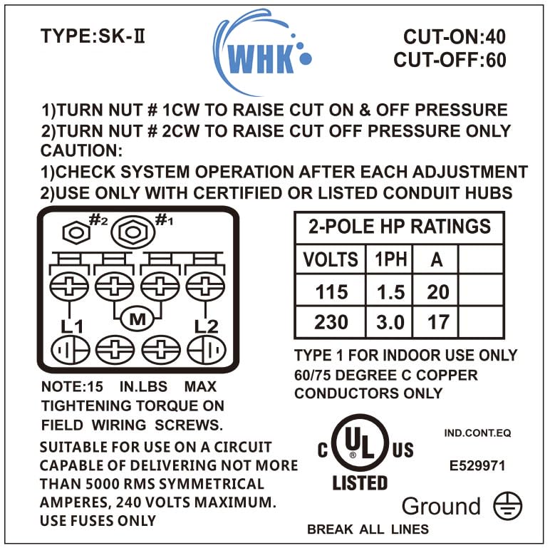 WHK UL-certified ABS cover protects internal components.