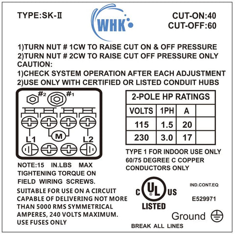 WHK UL-certified ABS cover protects internal components.