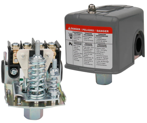 WHK water pressure switch 40-60 psi front view, for reliable well pump control.