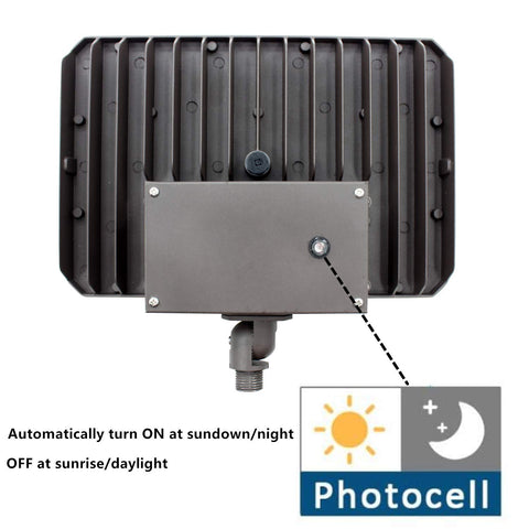 WHLED flood light with 180-degree rotatable heads for adjustable coverage.