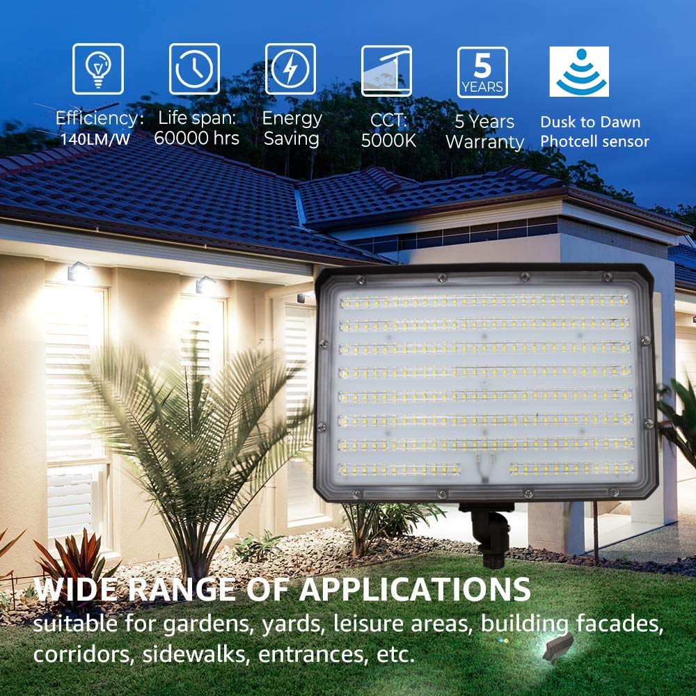 WHLED plate-included mounting flood light suitable for wall or pole installations.