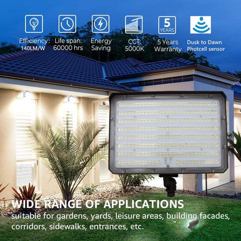 WHLED plate-included mounting flood light suitable for wall or pole installations.