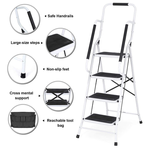 WiberWi 4Step ladder folded for compact storage in small spaces
