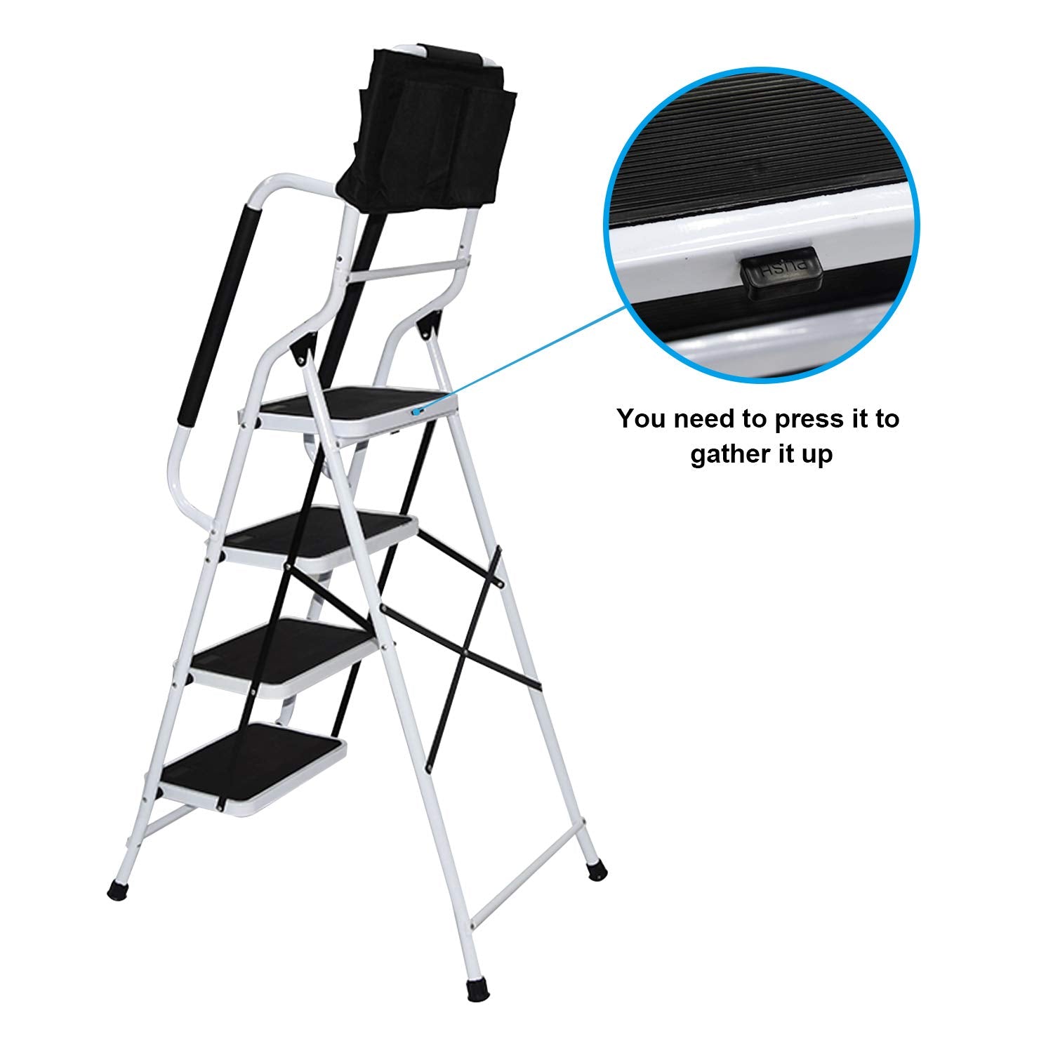 WiberWi 4Step ladder heavy-duty frame supports up to 500 pounds for demanding use