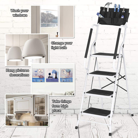 WiberWi 4Step ladder with non-slip feet for stable placement on floors
