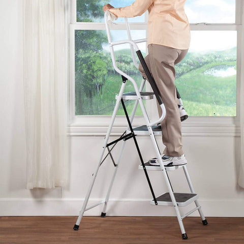 WiberWi 4Step ladder with side handrails for secure support during tasks