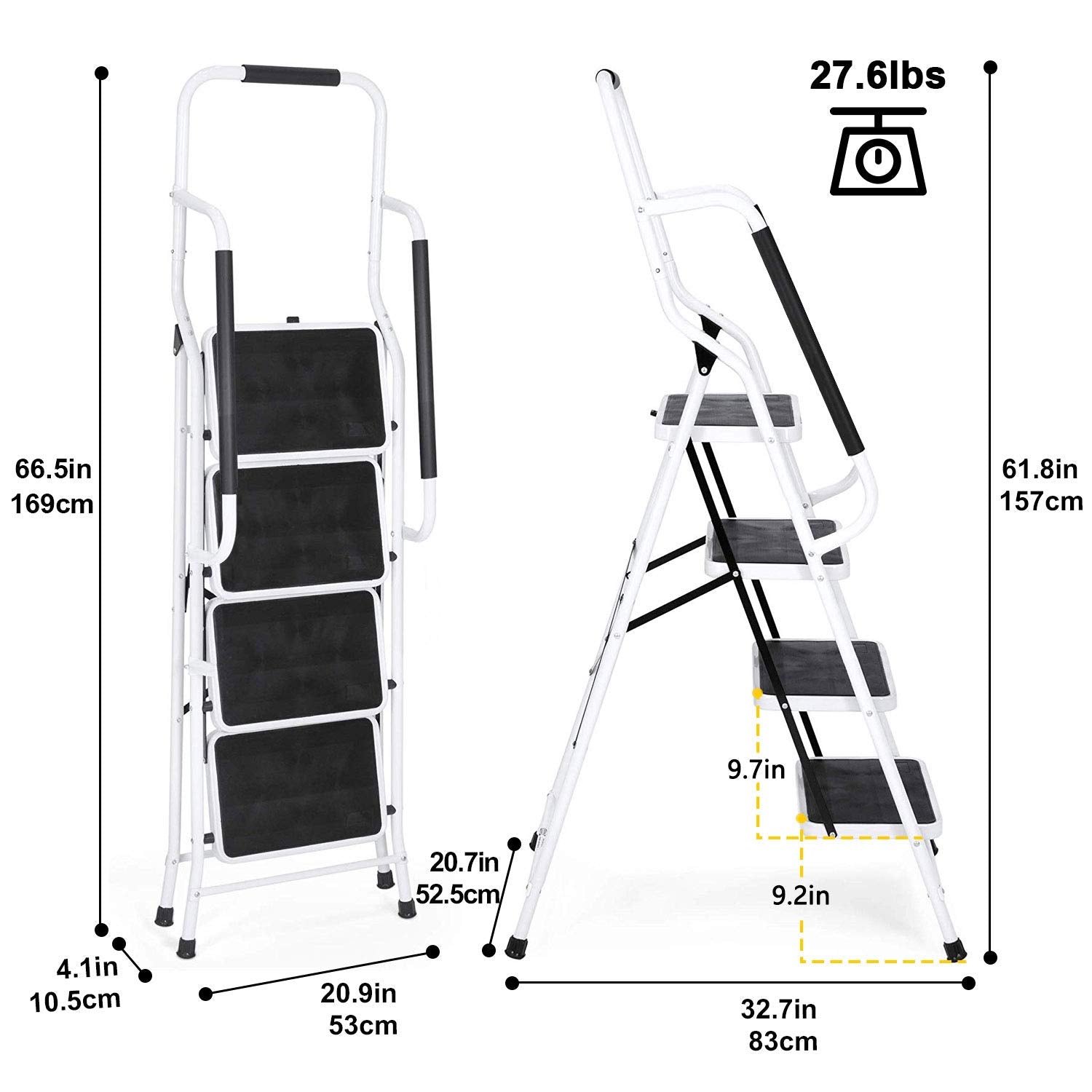 WiberWi 4Step ladder with attachable tool bag for quick tools at hand