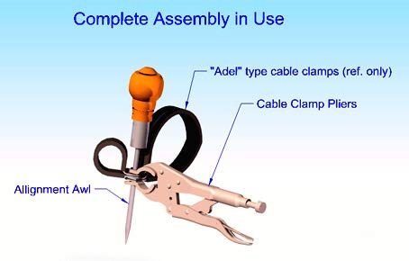 Wicks Aircraft Adel Cushion Clamp Pliers in use securing hoses and wiring neatly.