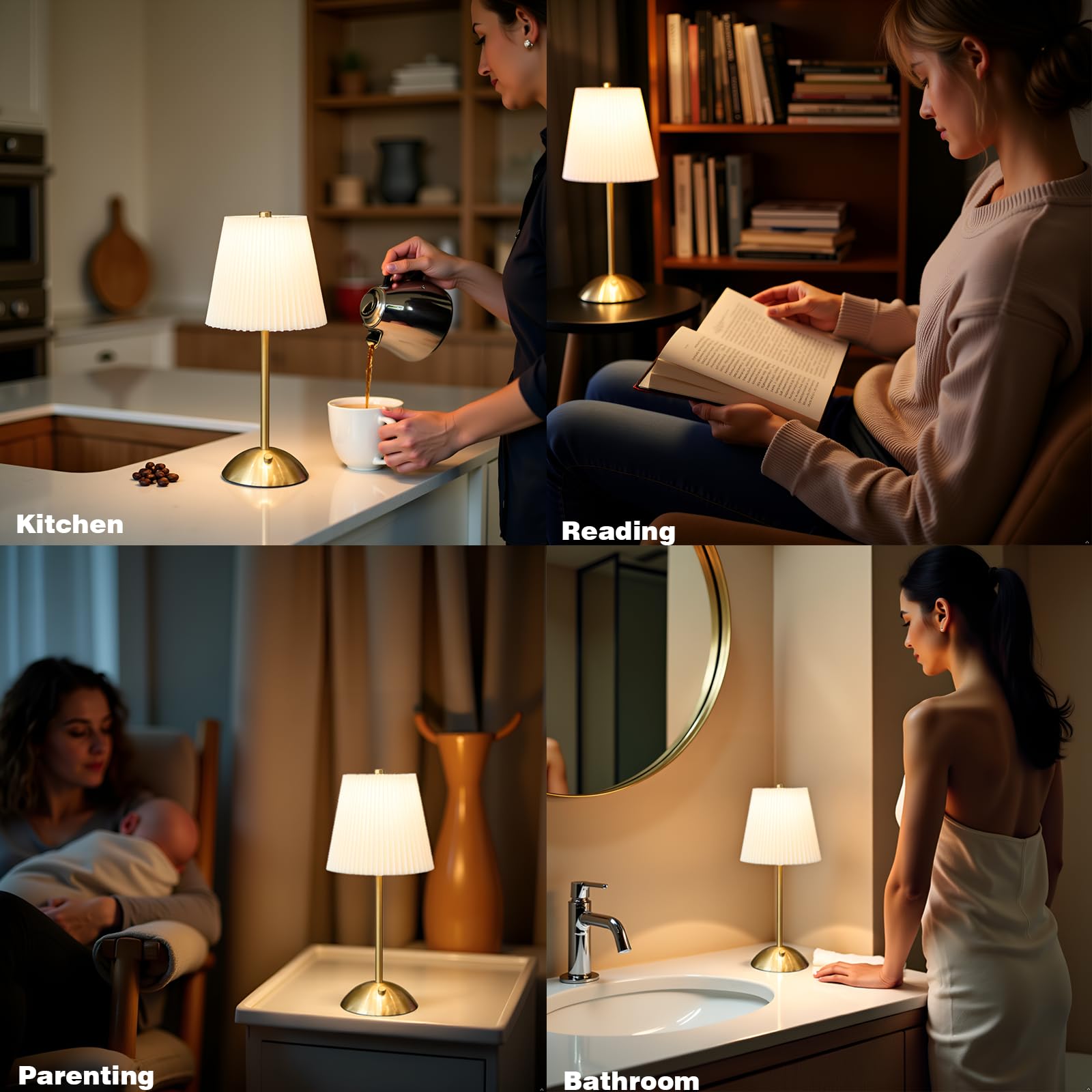 Widfous rechargeable battery powers a cord-free setup for flexible placement.