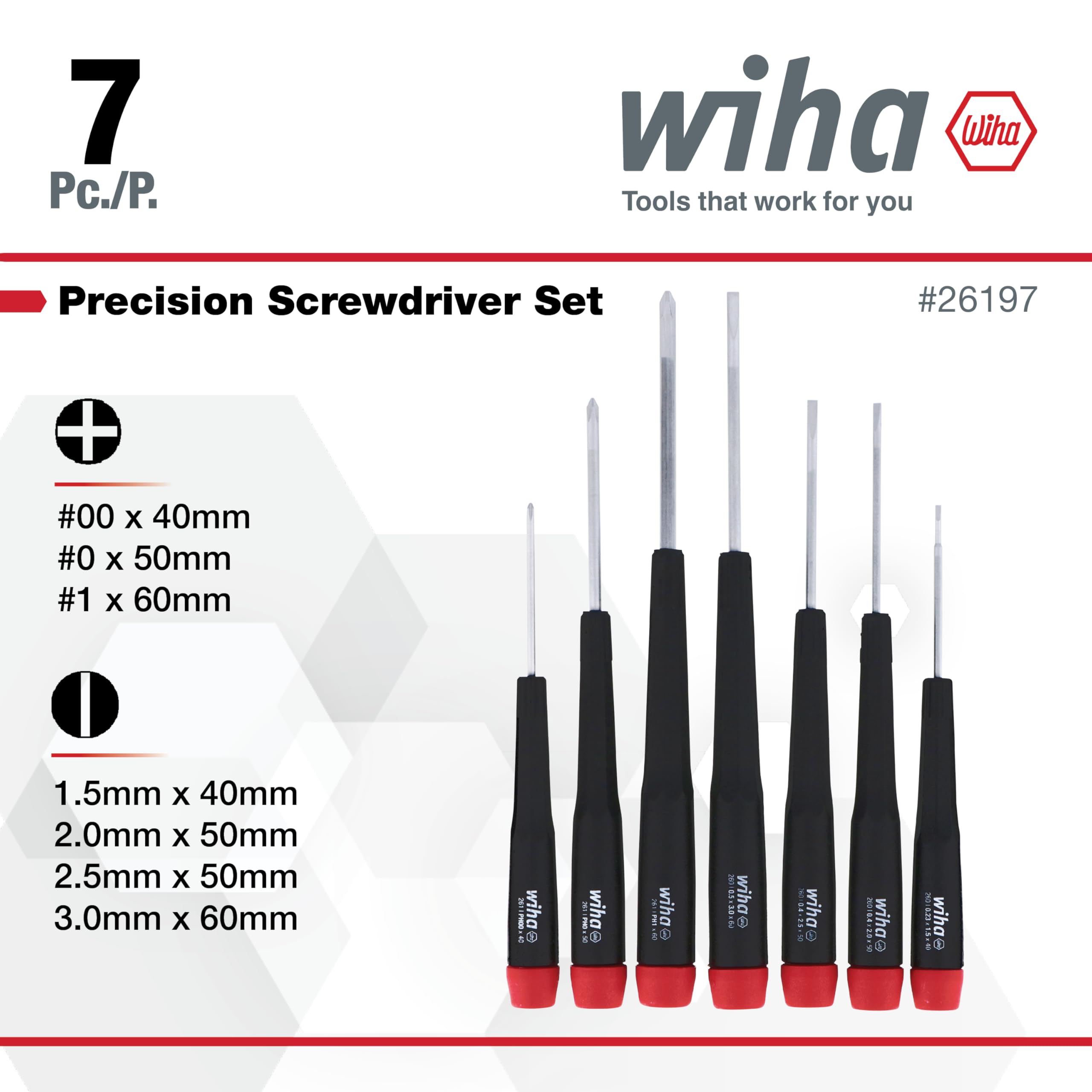 Wiha 26197 Philips #0 tip for delicate electronics