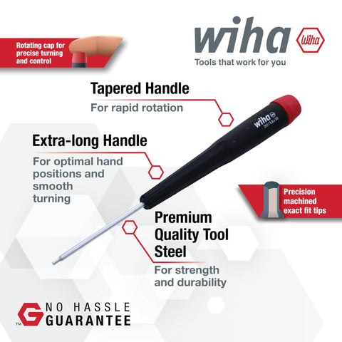 Wiha 26390 ergonomic cushion grip handle enables rapid, comfortable turning.
