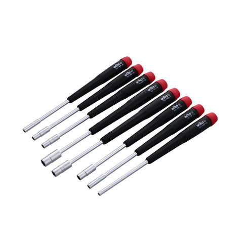 Wiha 26591 nutdriver set closeup highlighting slim profile for tight spaces.