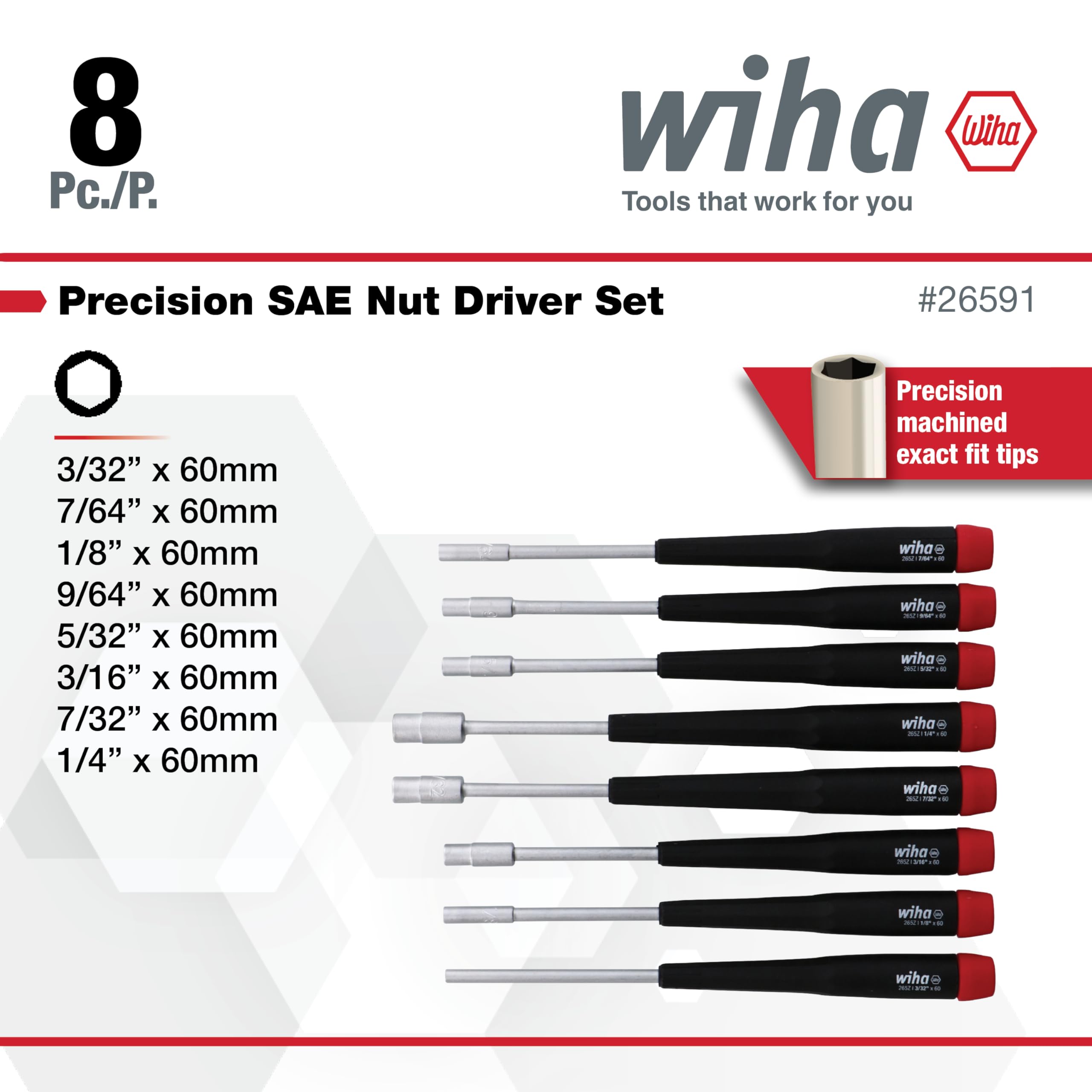 Wiha 26591 shank closeup demonstrates narrow diameter for access.