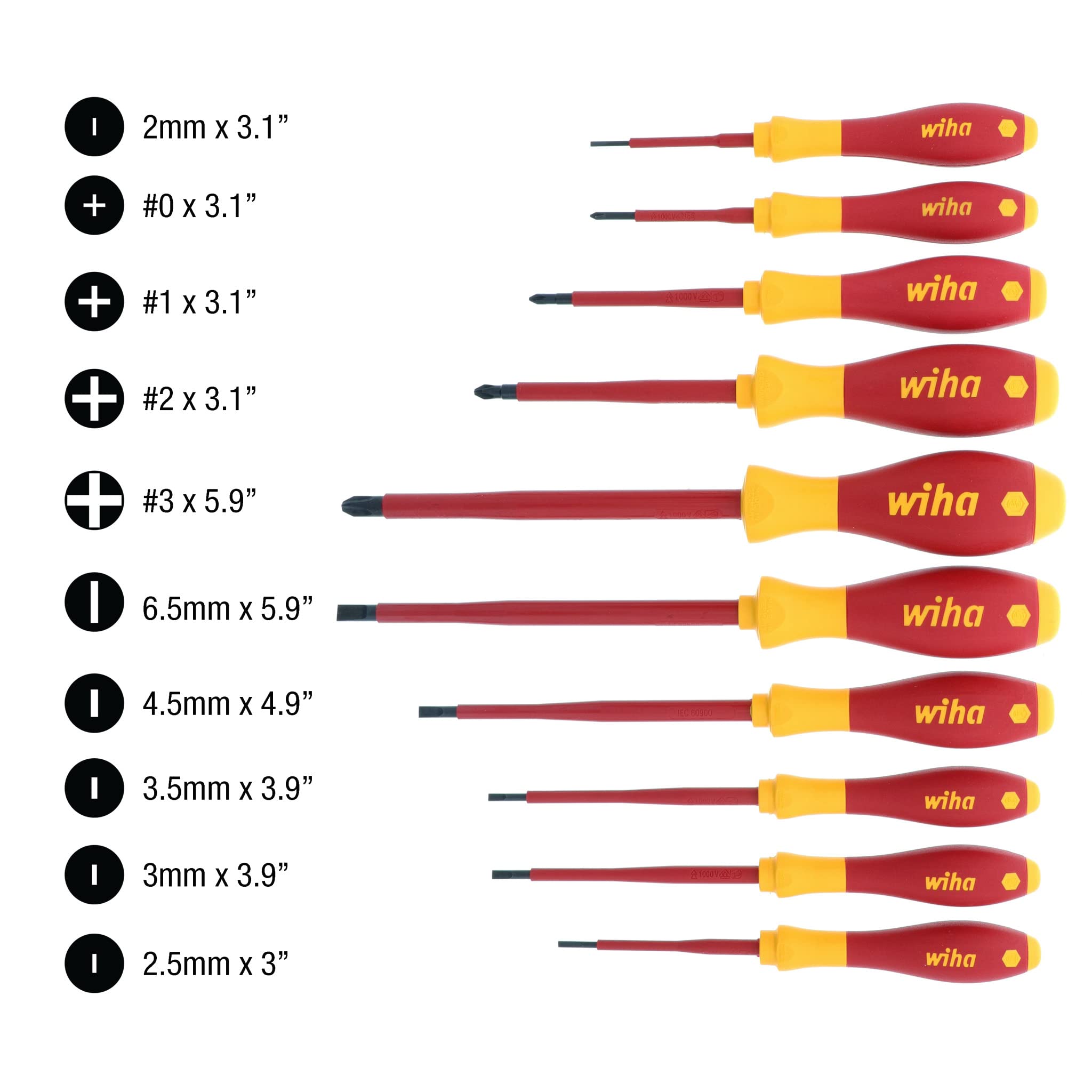 Wiha 32093 insulated slotted 3.5mm blade for panel maintenance
