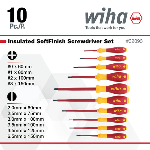 Wiha 32093 insulated slotted 6.5mm blade for robust fastening