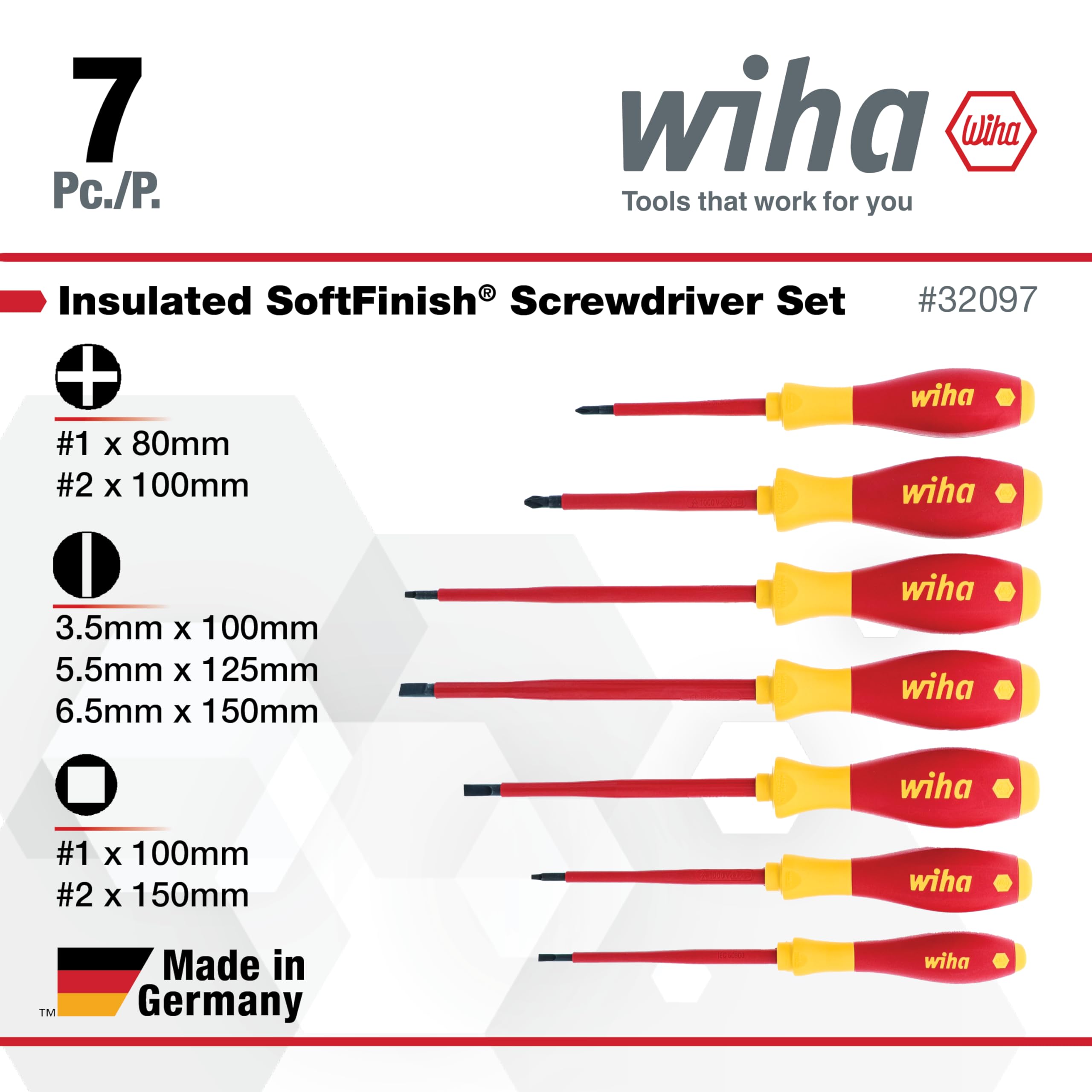 Wiha 32097 slotted 3.5 mm driver suitable for precise work in tight spaces.