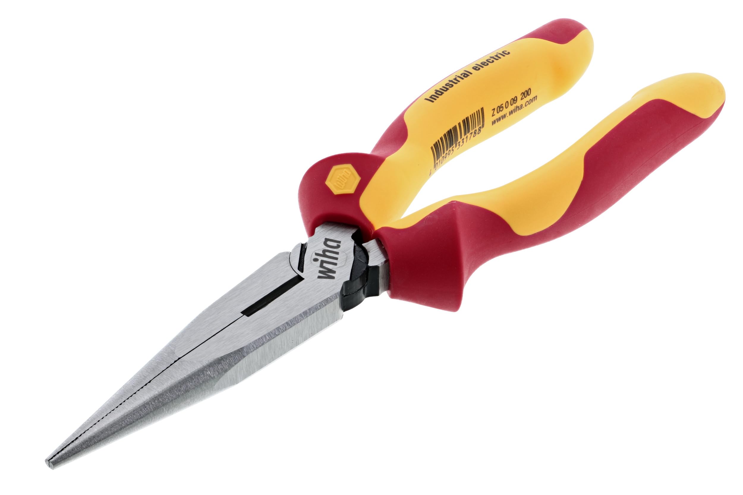 Close-up of Wiha 32923 serrated jaws for secure gripping.