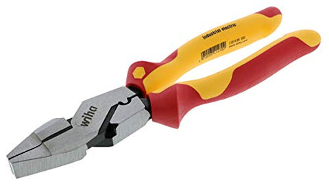Wiha 32948 insulated Lineman's Pliers side-angle showing grip and leverage