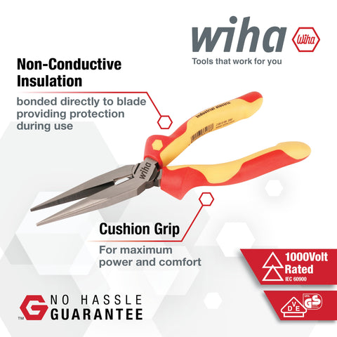 Wiha 32968 linemans-pliers-9-5in offer strong leverage with a slip guard