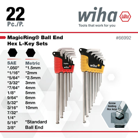 Wiha 66992 ball-end 2.0mm in angled screw driving position