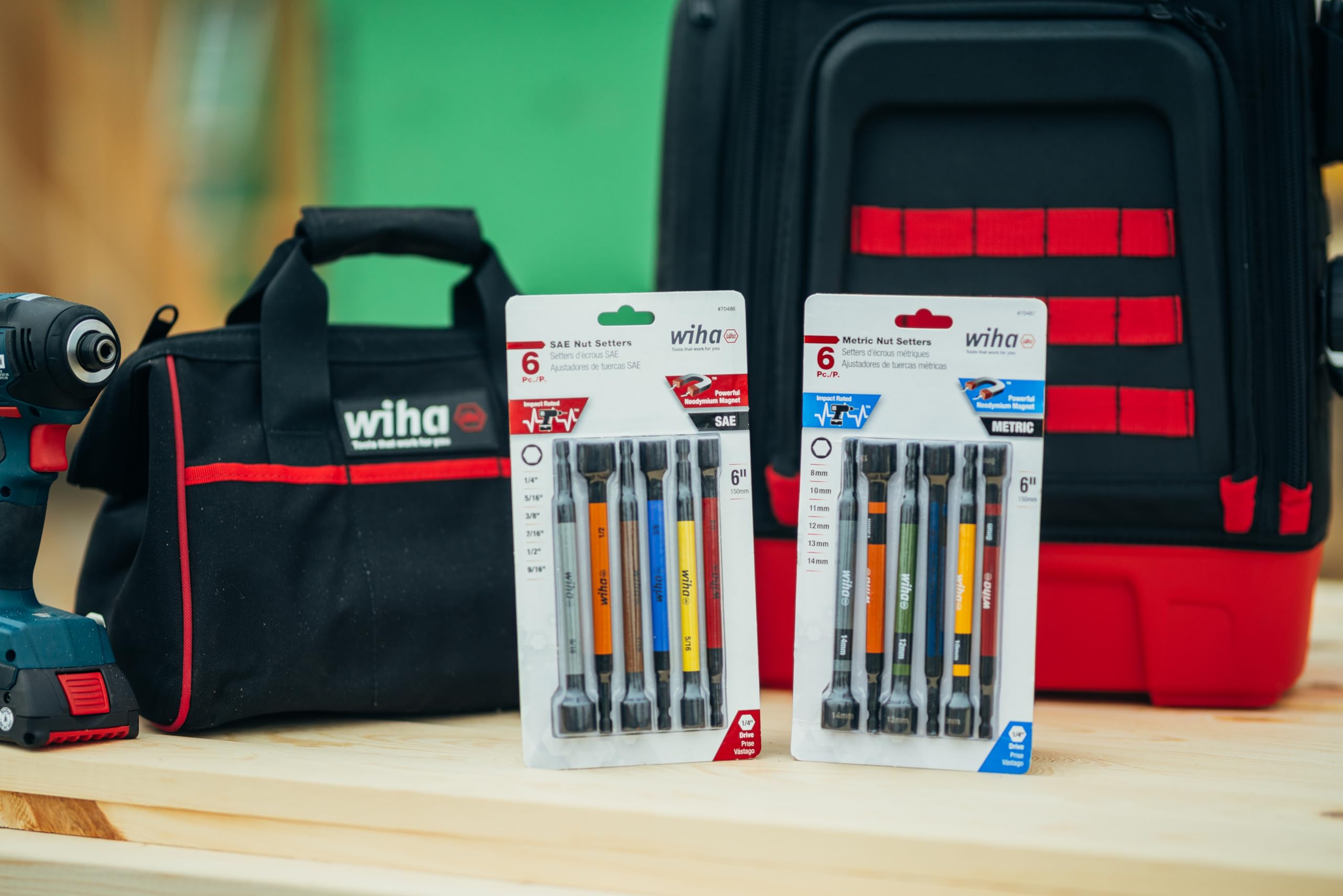Wiha 70487 color-coded nut setters for fast size selection on the job.