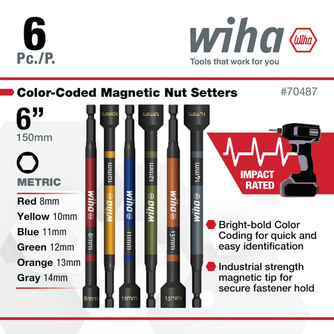 Wiha 70487 magnetic nut setter 11 mm helps accurate nut seating.