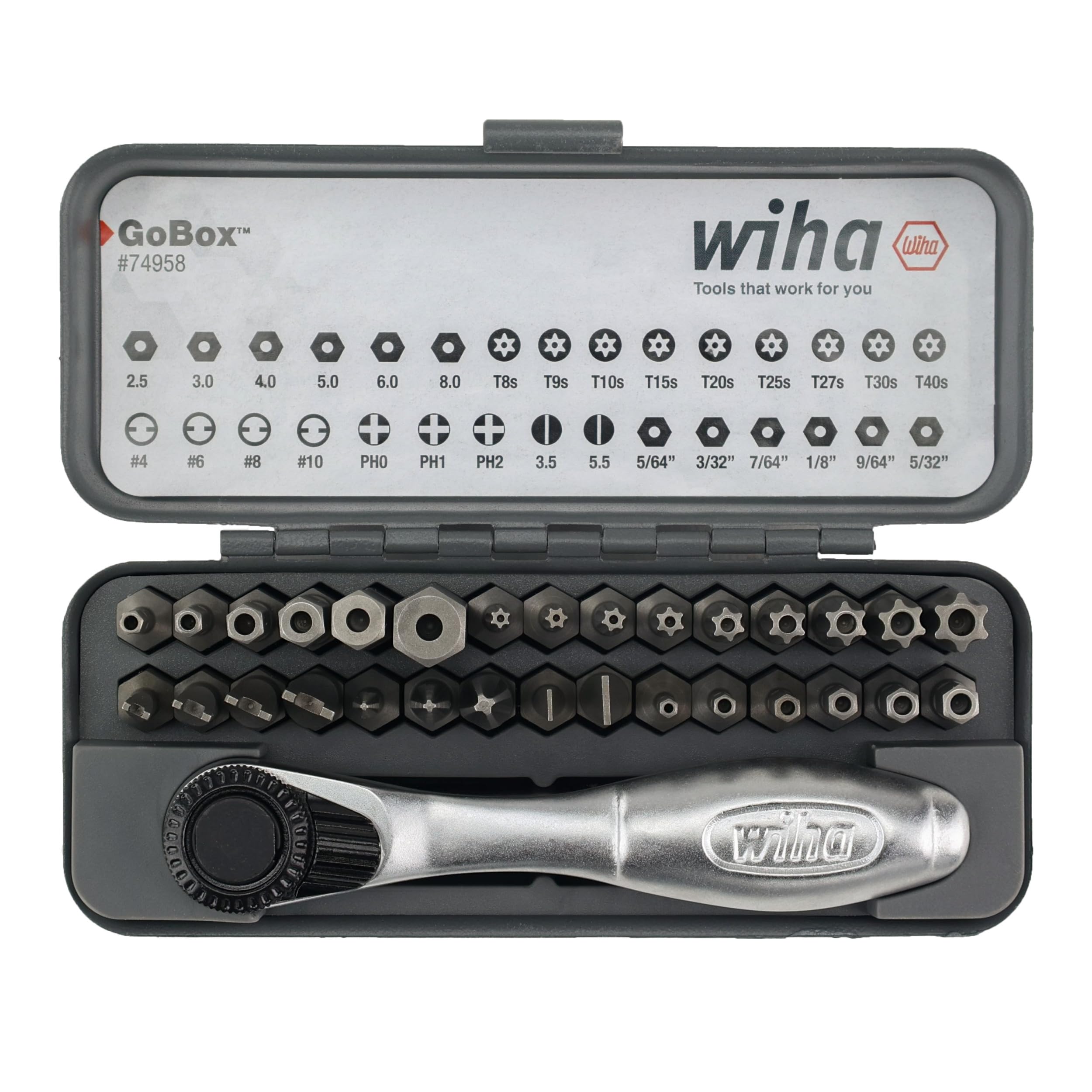 Wiha 74958 GoBox with security bit set for organized tool kits