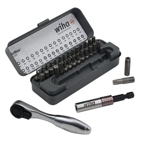 Wiha 74959 magnetic bits secured inside the Go Box during work