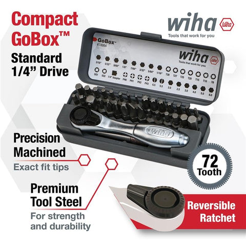 Wiha mini-ratchet action enabling precise turning in confined spaces