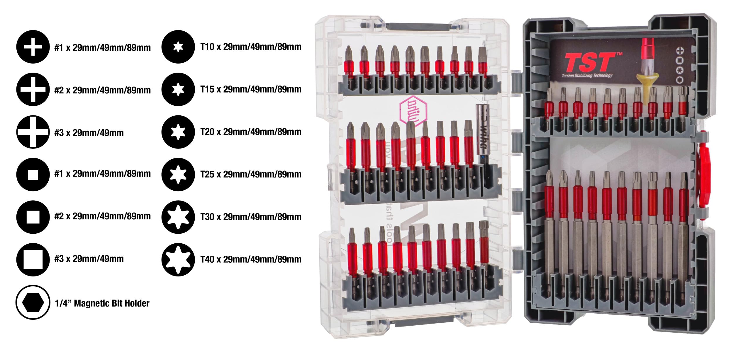 Wiha 76885 Maxxtor precision tips reduce cam-out during use.