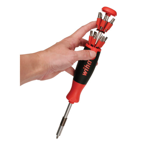 Wiha bit grip close-up shows quality bits with strong hex drive for reliable service.