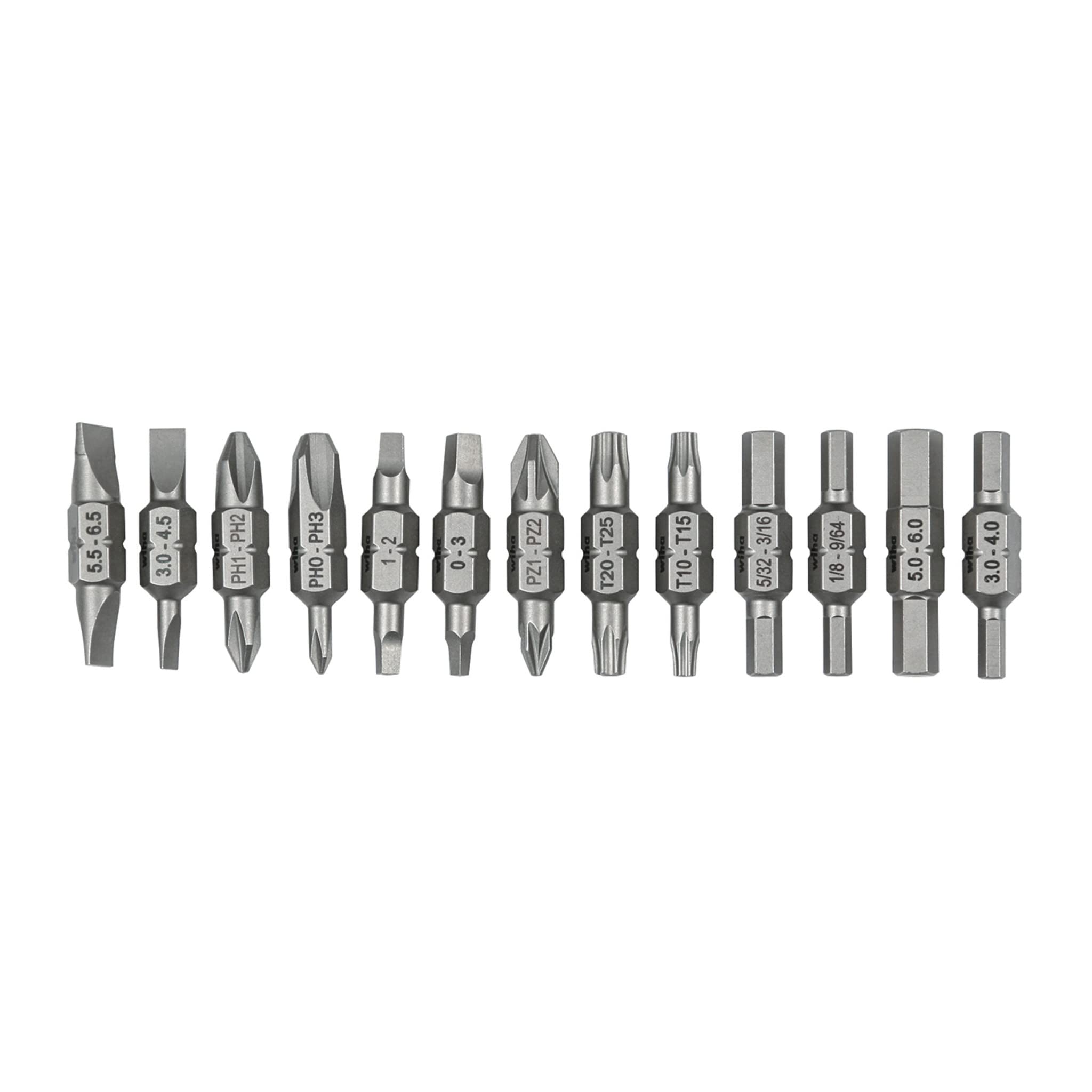 Wiha 77780 double end insert bit reload set with versatile two-ended bits for quick changes