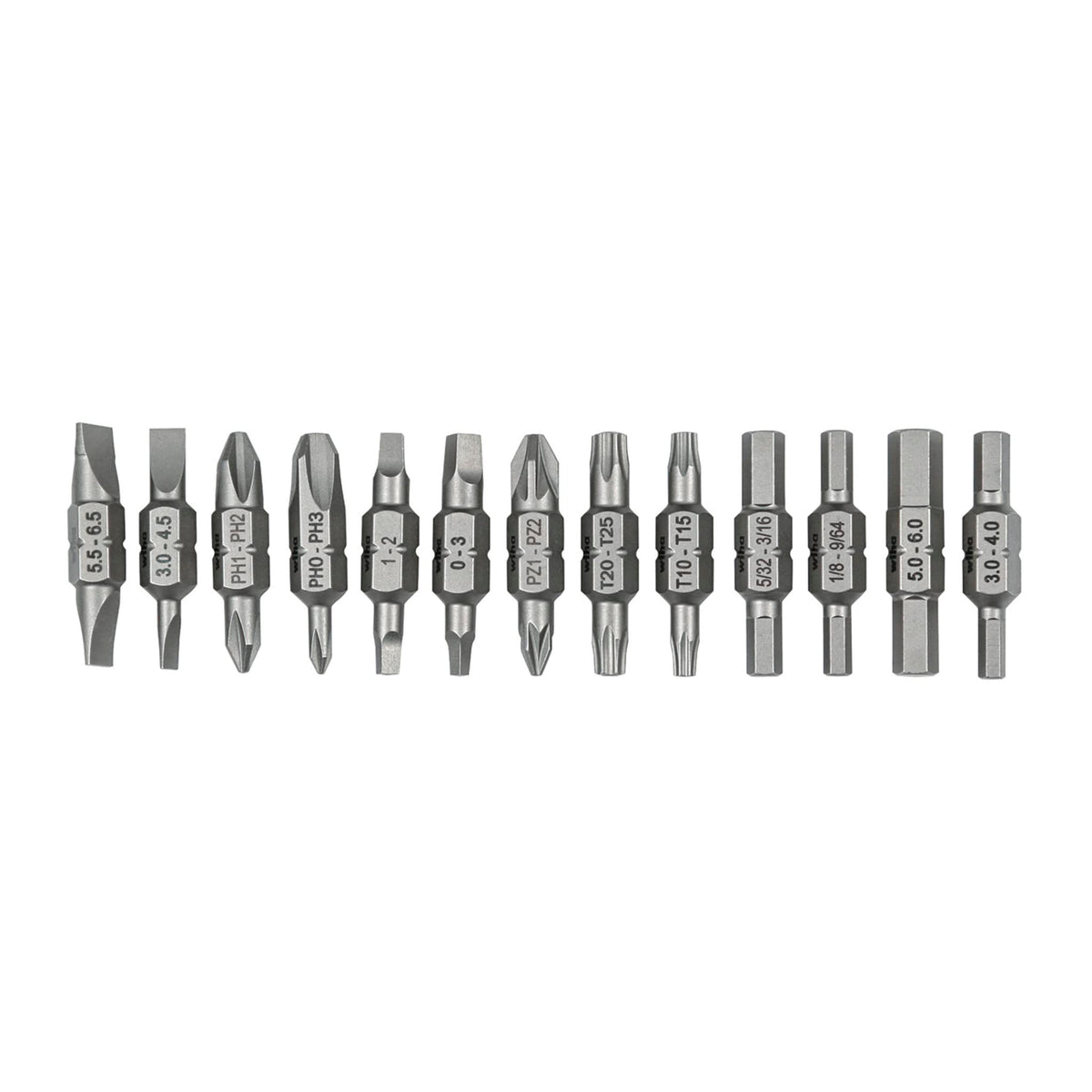 Wiha 77780 double end insert bit reload set with versatile two-ended bits for quick changes