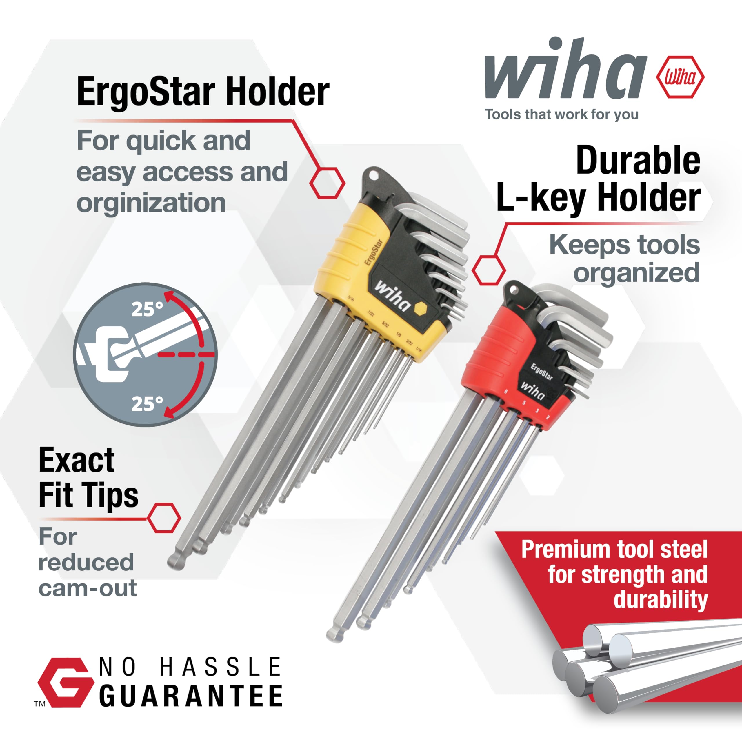 Wiha ErgoStar set with keys arranged for fast removal at angles.