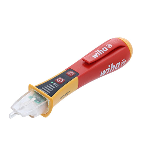 Wiha 25506 non-contact voltage tester front view with red warning LED