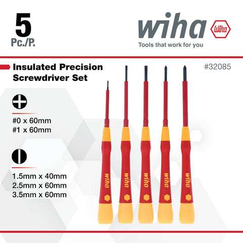 Wiha PicoFinish insulated handle with cap label improves tip identification