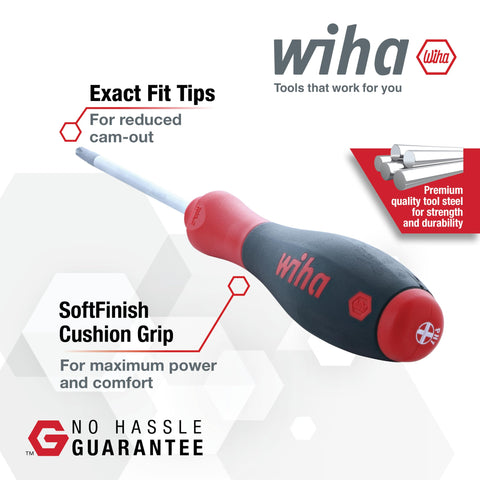 Wiha SoftFinish Phillips #2 screwdriver tip with ergonomic handle