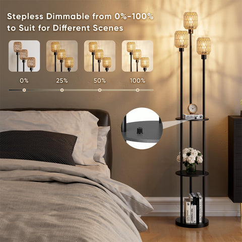WIHTU dimmable knob on top shelf for adjustable brightness