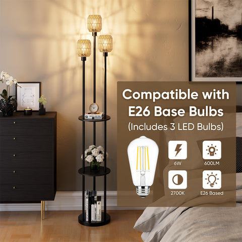 WIHTU includes three 6W LED bulbs for efficient lighting