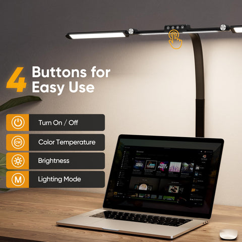WIHTU architect lamp with 3-arm design provides full lighting coverage.