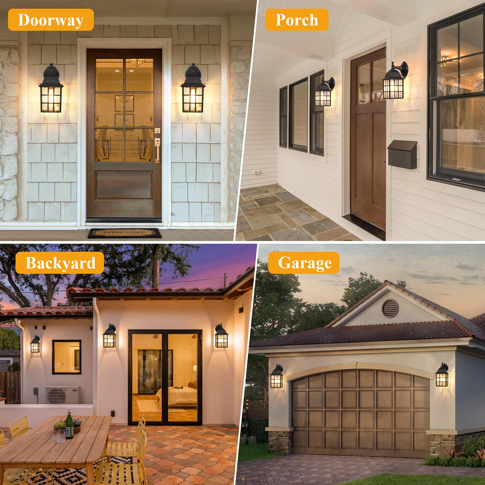 WIHTU dusk-to-dawn wall light ideal for porch or entryway