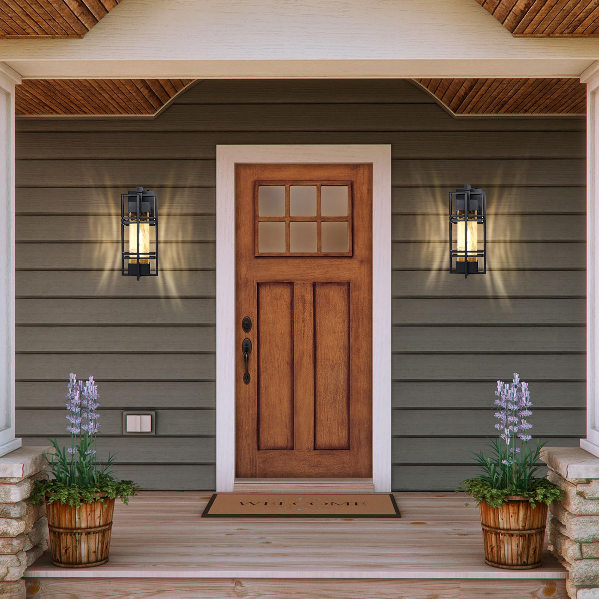 WIHTU E26 bulb-compatible wall light supports standard bulbs for bright nights.