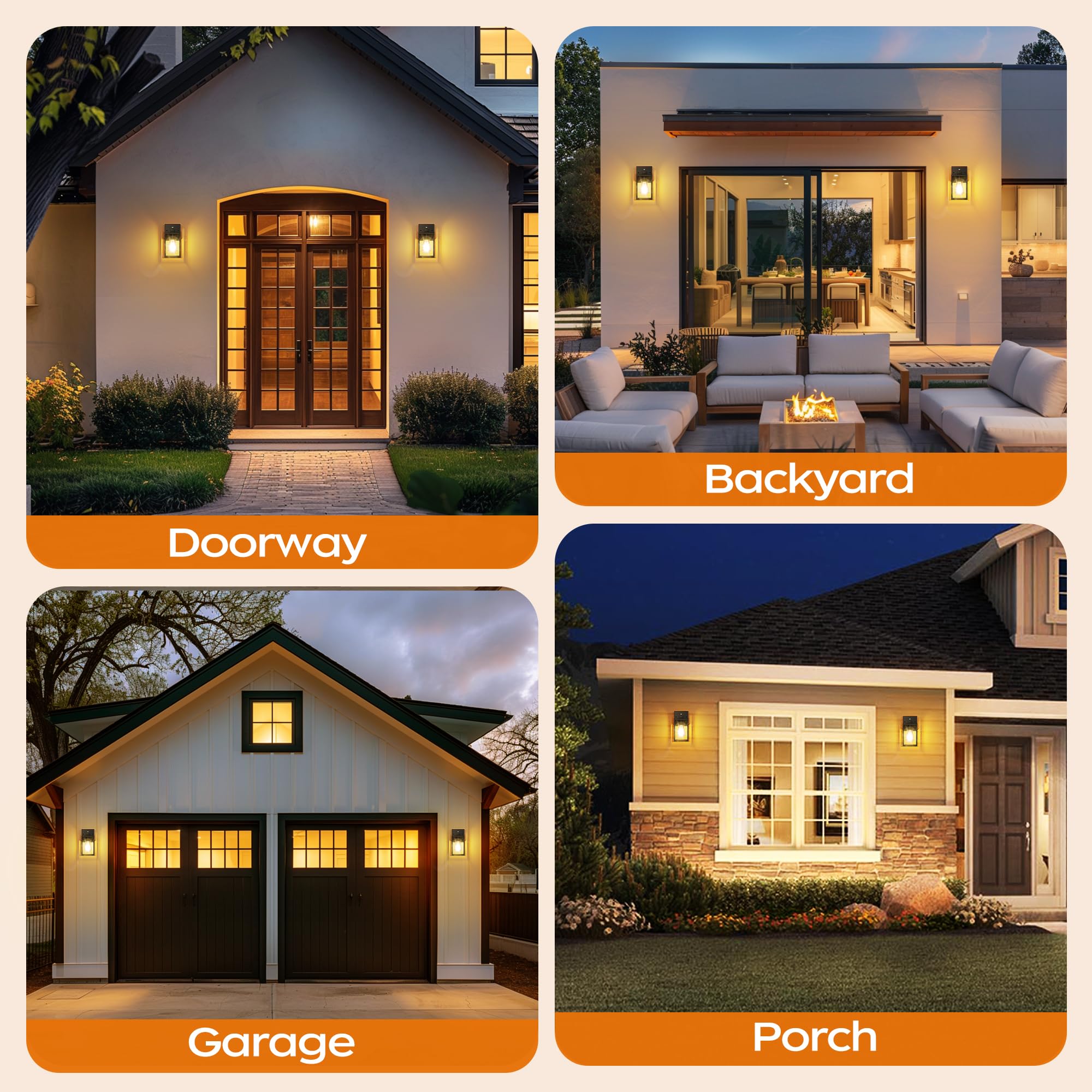 WIHTU easy-installation exterior light ships with all mounting hardware.